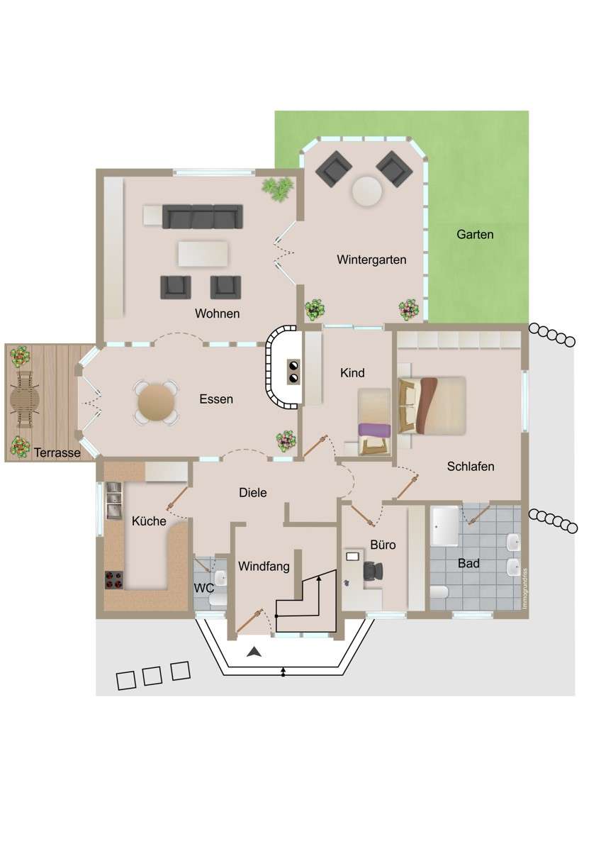 2-Familienhaus mit großem Garten, Garage
und gut vermieteter Dachgeschosswohnung